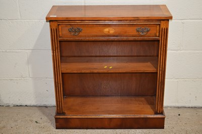 Lot 276 - A reproduction yew wood veneered bookcase...