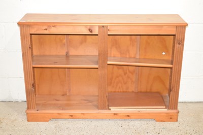 Lot 285 - Modern open front pine bookcase cabinet