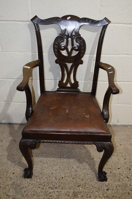 Lot 329 - A Georgian style mahogany carver chair bearing...