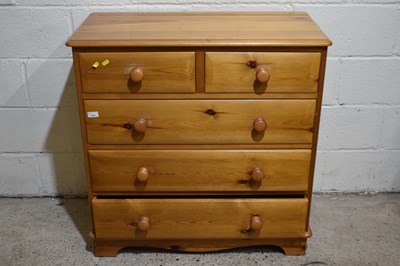 Lot 334 - Modern pine five drawer chest