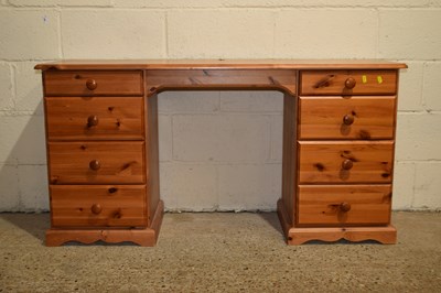 Lot 341 - A pine twin pedestal dressing table