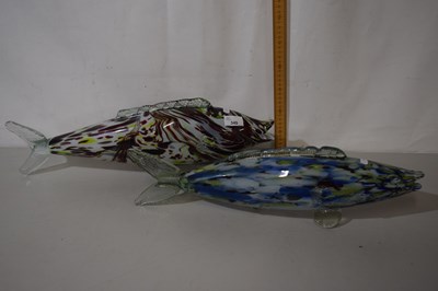 Lot 349 - Two Art Glass fish