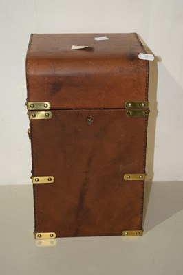 Lot 366 - A modern leather covered and brass bound...