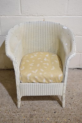 Lot 369 - A Lloyd Loom white painted wicke armchair