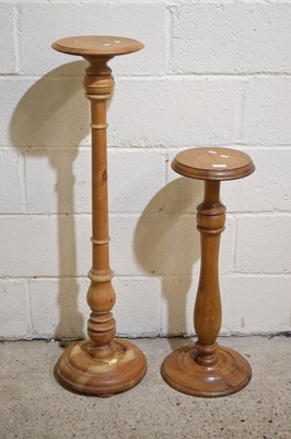 Lot 371 - Two pine jardiniere stands