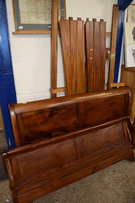 Lot 373 - A 20th Century hardwood sleigh bed frame