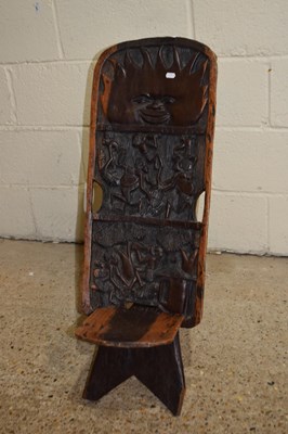 Lot 389 - A West African hardwood birthing chair with...