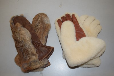 Lot 51 - Pair of Dents sheepskin and wool gloves and...