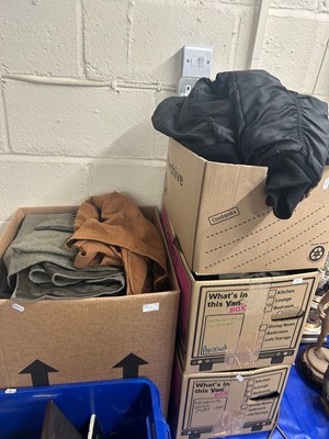 Lot 512 - Four boxes of assorted jackets and other items