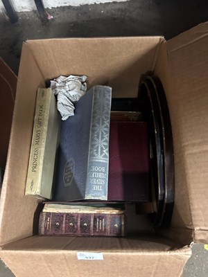 Lot 537 - Box of assorted mixed books, small lacquered...