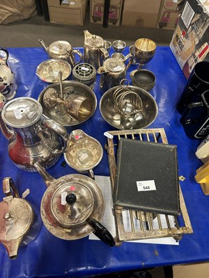 Lot 548 - Mixed Lot: Various silver plated wares to...