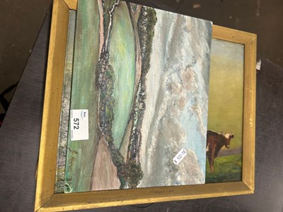 Lot 572 - A group of four 20th Century oil studies to...