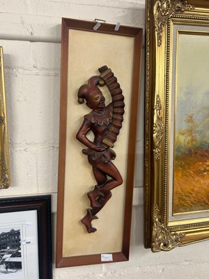 Lot 590 - Modern wall plaque formed as a Jester