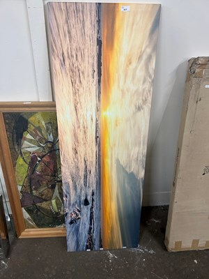 Lot 617 - Canvas print of sunset over the sea