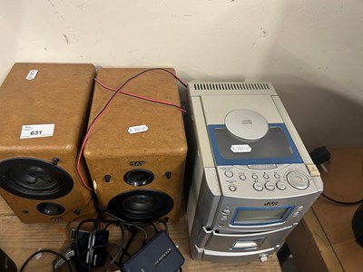 Lot 631 - JVC mini hi-fi and speakers