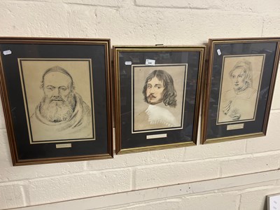 Lot 645 - A group of three framed portrait prints