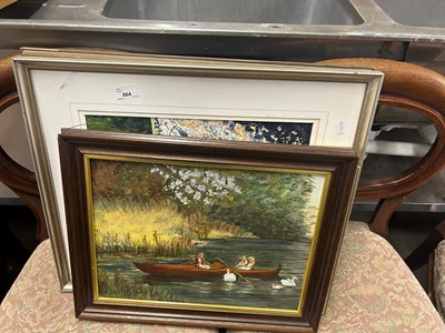 Lot 664 - Mixed Lot: Modern oil on board studies and others