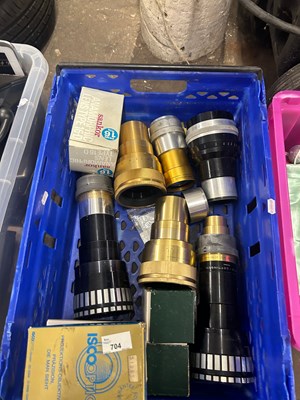 Lot 704 - A box of various camera lenses