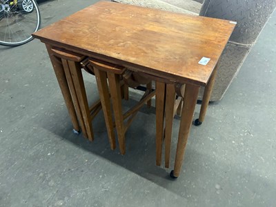 Lot 724 - Nest of retro teak tables