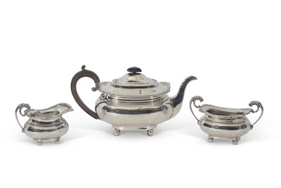 Lot 293 - Edward VII three piece tea set of compressed...