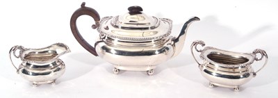 Lot 293 - Edward VII three piece tea set of compressed...