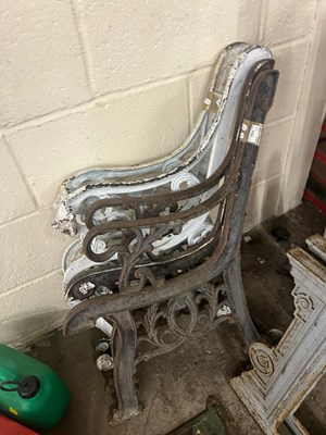 Lot 752 - Two pairs of cast iron bench ends