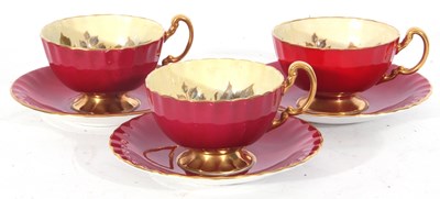 Lot 26 - 3 Aynsley Cups and Saucers by Bailey all...