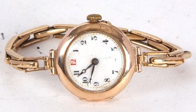 Lot 240 - A 9ct gold cased lady's wristwatch stamped 375...