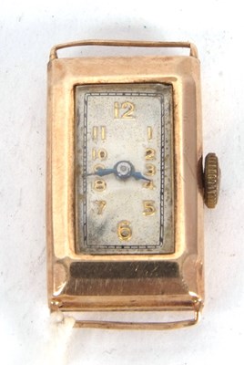 Lot 244 - A 9ct gold lady's tank style wristwatch,...