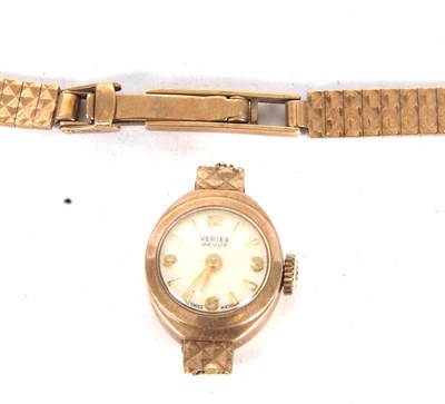 Lot 250 - A 9ct gold Vertex Revve lady's wristwatch,...