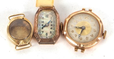 Lot 255 - Mixed Lot: Two 9ct gold lady's wristwatches...