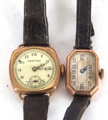 Lot 256 - Two 9ct gold lady's wristwatches to include a...