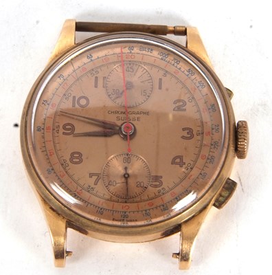 Lot 267 - A high grade yellow metal chrongraph Suisse...