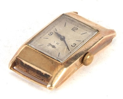 Lot 269 - A 9ct gold tank style gents wristwatch,...