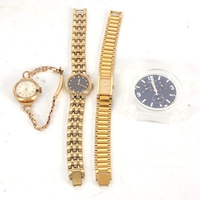 Lot 285 - Mixed Lot:  Three watches and a watch movement...