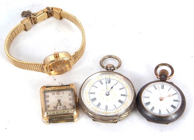 Lot 288 - Mixed Lot: A white metal pocket watch, a...