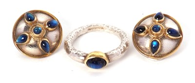 Lot 265 - A contemporary gemset ring and earrings by...