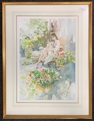 Lot 84 - Gordon King (British, b.1939) "Sara's Flowers",...