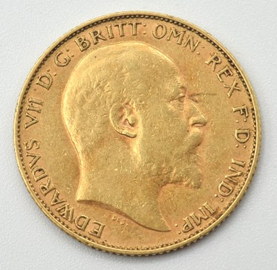 Lot 206 - Edward VII, 1904, Gold Half Sovereign. Weight 4g