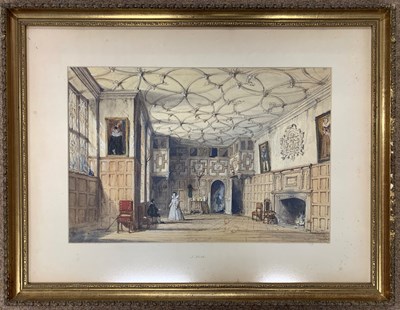 Lot 71 - Joseph Nash (1809-1878), Hall interior scene,...