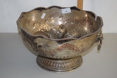 Lot 15 - A metal bowl together with a quantity of...