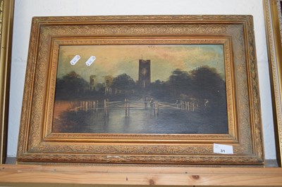 Lot 31 - Oil on board of a river scene