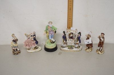 Lot 45 - Group of continental porcelain figurines...