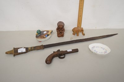 Lot 75 - A vintage sword together with a 19th Century...