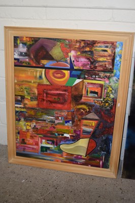 Lot 251 - Contemporary abstract, pine frame