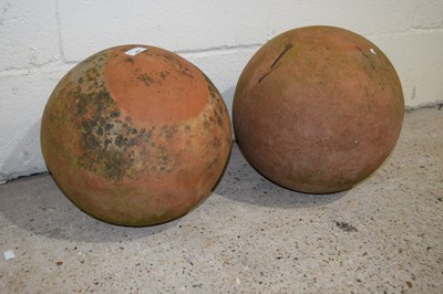 Lot 267 - A pair of terracotta balls