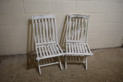 Lot 269 - A pair of white painted folding garden chairs