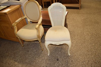 Lot 278 - A gilt painted and upholstered modern armchair...