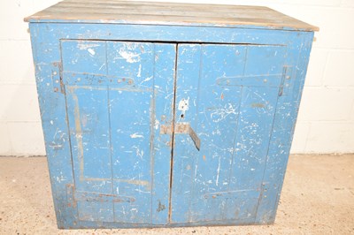 Lot 282 - A blue painted pine cupboard