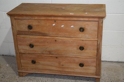 Lot 291 - A pine chest of three long drawers